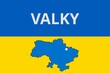 Valky: Illustration mit dem Namen der ukrainischen Stadt Valky