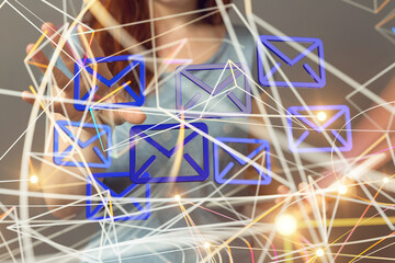 Online people network. Using internet for communication..