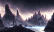 Hazy and Foggy Alien Civilization on an exoplanet - Sci-Fi fantasy world 