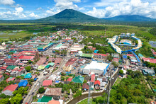 Nabua, Camarines Sur, Philippines - Aerial Of The Town Of Nabua, With Mount Iriga In The Background. A Municipality In The Bicol Region.