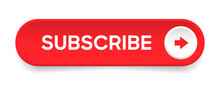 Subscribe Button Bell, Notification Icon Button And Hand Cursor Click. Red Button Subscribe To Channel Social Media, Marketing, Blog. Vector Illustration For Website, Mobile App, UI UX. EPS 10