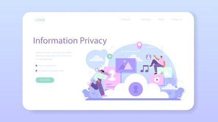 Poster - Cyber or web security specialist web banner or landing page.