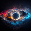 Black hole within a nebula