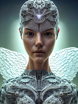 Cyborg Angel 3D Rendering