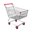 © Volodymyr - Silver shopping cart isolated on transparent background. Purchased illustration. 3D render