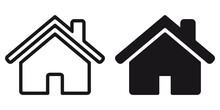 Ofvs182 OutlineFilledVectorSign Ofvs - House Vector Icon . Home Sign . Isolated Transparent . Black Outline And Filled Version . AI 10 / EPS 10 . G11521