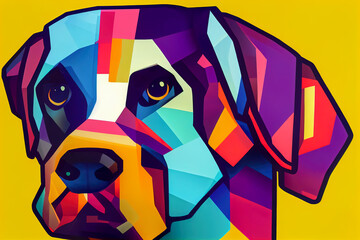 Wall Mural - Portrait of a dog in pop art style.