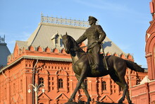 Monument To The Hero Marshall Zhukov Called 'Marshall Of The Victory' In Moscow, Russia