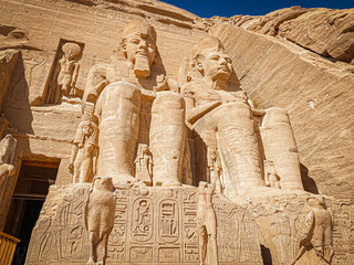 Wall Mural - Abu Simbel, a rock in Nubia, two ancient Egyptian temples, the time of Ramses II