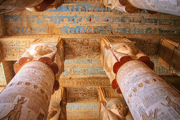 Wall Mural - The ruins of the beautiful ancient temple of Dendera or Hathor, Egypt, Dendera