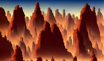 Wall Mural - incredible fantastic backdrop, fantasy landscape, beautiful abstract landscape, wallpaper texture 3d render