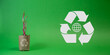 Concepto reciclaje, medioambiente sostenible, reutilización, fabricación, residuos, consumo, recursos. Desarrollo sostenible. Día Mundial del Medio Ambiente
