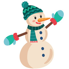 Sticker - merry christmas snowman