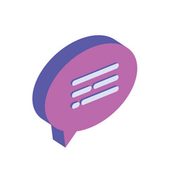 Wall Mural - purple speech bubble isometric