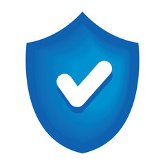 Poster - security shield with check symbol