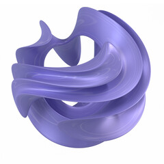 3d abstract liquid metallic blue shape