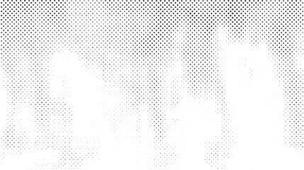 Wall Mural - Grunge halftone texture. Comic pixelated spots and drops. Dirty white and black canvas. Dotted wallpaper. Vector