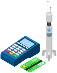 Aufkleber - payment online using wifi connection. internet mobile pay, protection money transfer, online banking