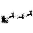 silhouette of santa with flying carriage