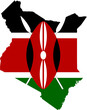 Kenya Map Flag. Kenyan Border Boundary Country Shape Nation National Outline Atlas Flag Sign Symbol Banner. Transparent PNG Flattened JPG Flat JPEG