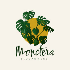 Wall Mural - monstera plant illustration vector
