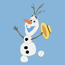 Illustration Of Cute Smiling Olaf With Hat. Vector