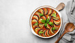 Traditional french Ratatouille, top view, copy space