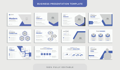 Wall Mural - Creative business presentation slides template design set