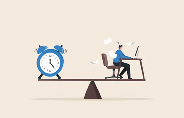 flexible working hours work life balance. time management. work in a race against time. businessman 