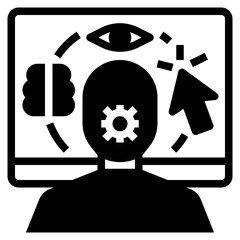 Sticker - human computer icon