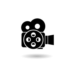 Poster - Video camera icon logo with shadow