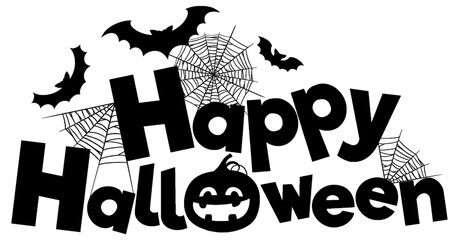 Wall Mural - Happy Halloween Font Logo