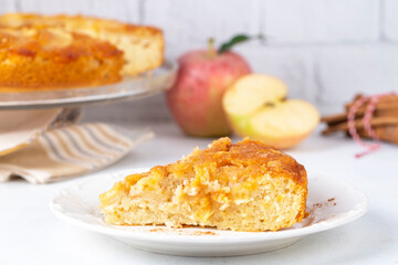 Wall Mural - Caramelized apple cake is a delicious dessert. Turkish name; elmali kek