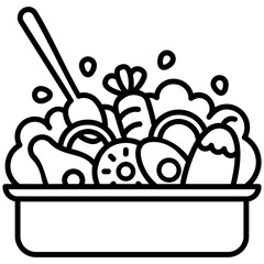Fototapete - Salad icon line style. Healthy vegan ingredients concept for web design, user interface, and mobile application
