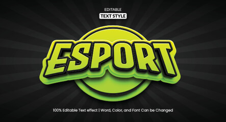 Wall Mural - Gaming esport style text effect, Editable text effect