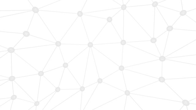 White atom structure on white background under spot light environment. Concept 3D CG of biological science, network technology and human strategy.
