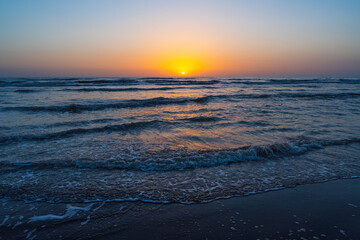 Wall Mural - Bright dawn on the seashore