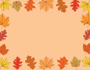 Wall Mural - Background of autumn leaves. Vector illustration