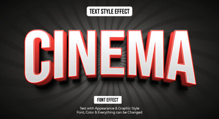 Wall Mural - Red Movies text effect, Editable text effect