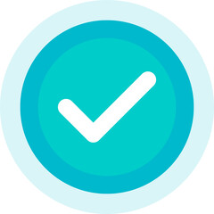 Poster - Green check icon in flat syle. Succes signs interface. Checkmark signs illustration.
