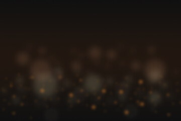 Wall Mural - yellow bokeh lights on black background with free space for text