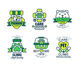 Poster - Logo for Pet Premium Shop or Store and Clinic Vector Set