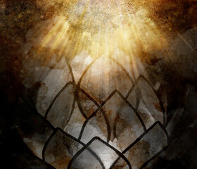 Poster - lotus candle on abstract background, lotus candlestick.