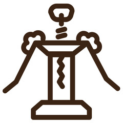 Poster - corkscrew opener tool wine outline icon