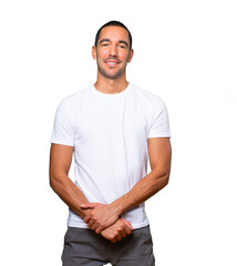 Wall Mural - Happy young man posing against background