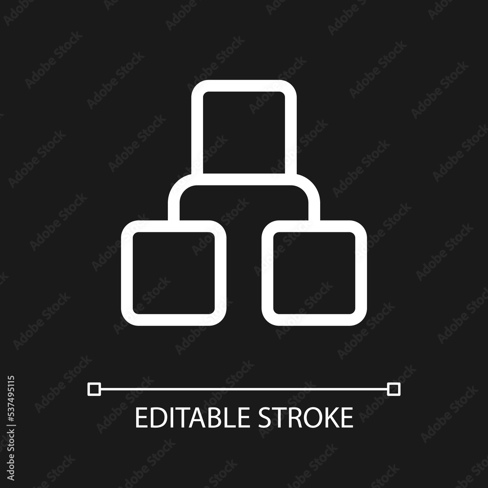 Infographic blocks pixel perfect white linear ui icon for dark theme ...