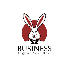 Wall Mural - Logo of a rabbit in office uniform