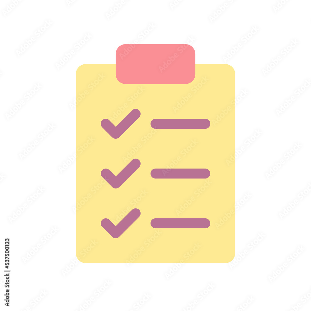 Checklist flat color ui icon. Wellness to do list. Clipboard. Questions ...