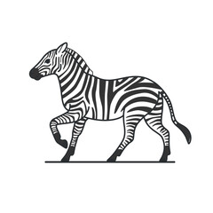 Wall Mural - Cute zebra. Detailed drawing of animal. Contour vector illustration.