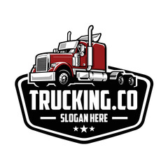 Wall Mural - Trucking company logo emblem badge vector isolated